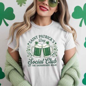 Graphic Patricks Day Shirt, Irish Social Club Tee, Lucky Shirt